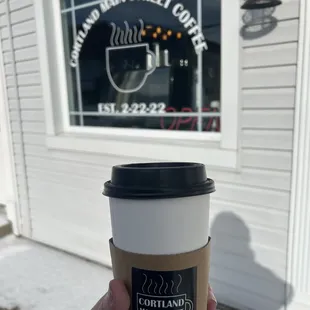 Delicious 'By the Fireside' latte--toasted marshmallow, with mocha and hazelnut. So yummy on a cold day!