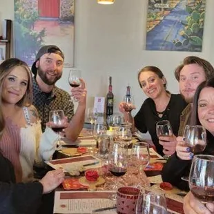 Wine and chocolate pairing event.