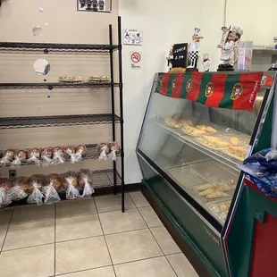 a display of bread and pastries