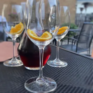 House made red sangria on the patio-could there be a more perfect summer evening?!