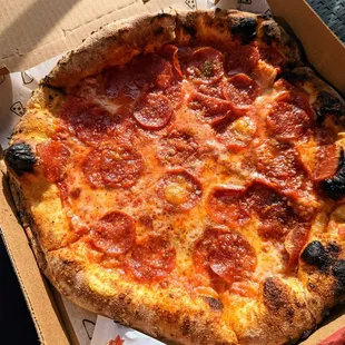 Salty greasy thin crust.. pepperoni.