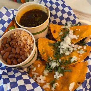 a plate of mexican food