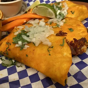 a plate of food on a table
