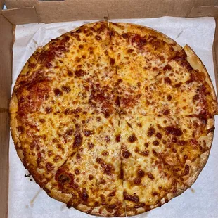 Large cheese pizza extra sauce