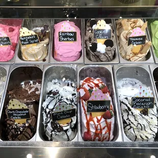 Some of the Gelato and Sorbetto Options at the Confections Area