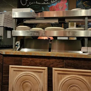 pizzas on the counter