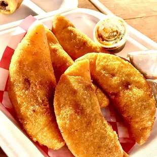 6 beef and potato empanadas - awesome with lots beef &amp; potato inside!!