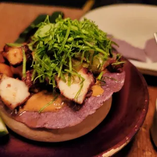 octopus torta, perhaps the only good dish this evening