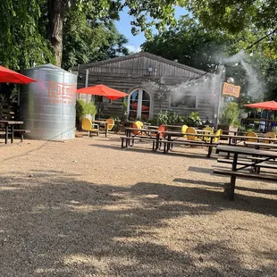 View towards main building