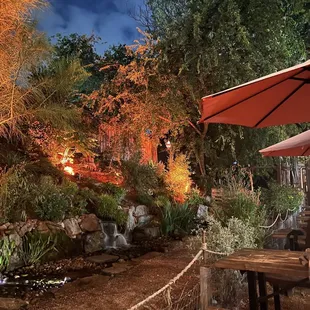 Scenery alongside the tables for outdoor seating