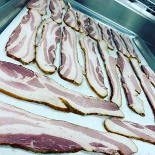 bacon on a baking sheet