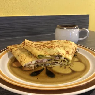 Green eggs and ham savory crepe