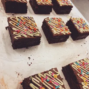 chocolate brownies with sprinkles