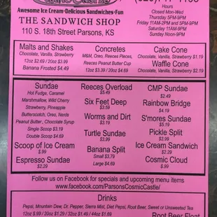 Prices and foods subject to change without notice. This menu valid as of 6/1/18
