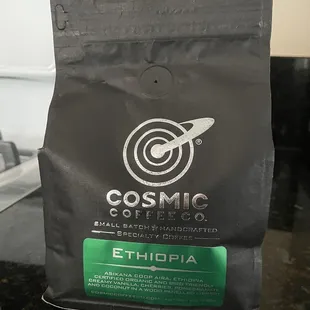 a bag of coffee