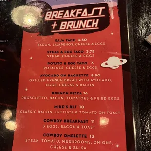 Brunch menu!