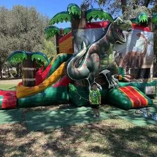 Dinosaur bounce house.