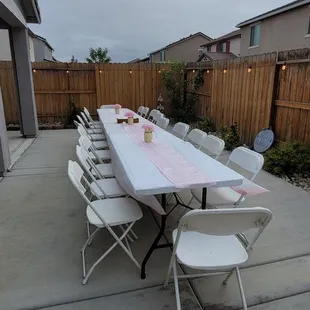 Tables and chairs