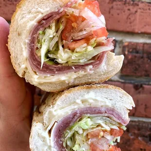 two halves of a sandwich