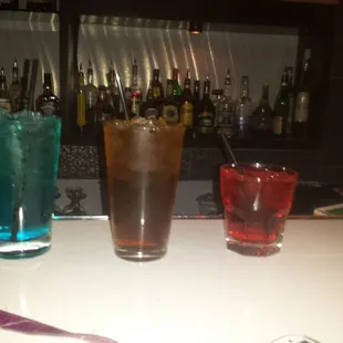 three different drinks