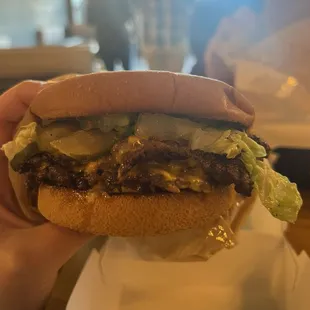 Double on a GF bun with lettuce and tomato