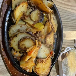 Their special for tonight.  Fried potatoes, sausage peppers, and onions