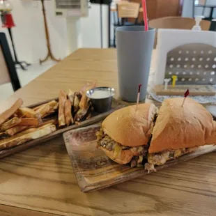  a sandwich and french fries