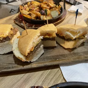 The deer burger was delicious.  Fried potatoes with hot sauce peppers and onions was fantastic.