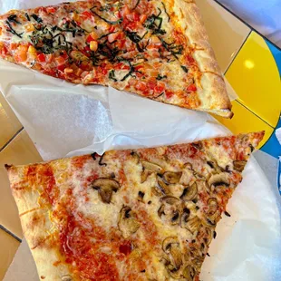 Tomato Basil slice &amp; a Mushroom slice