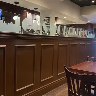 the bar and seating area