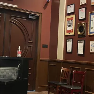 the entrance to the restaurant