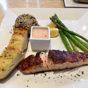 The plate was huge, so the portion looked small by comparison.  However it was more than enough.  Delicious too.