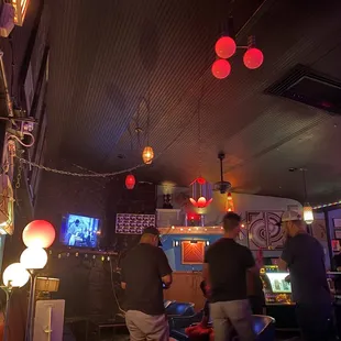 Cozy fireplace area.