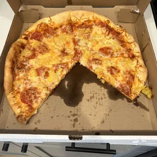 Pepperoni, pineapple and extra cheese pizza