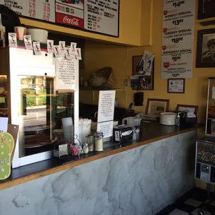 the counter and menus