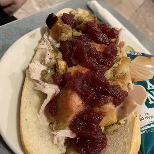 Turkey and Cranberry Cold Sandwich