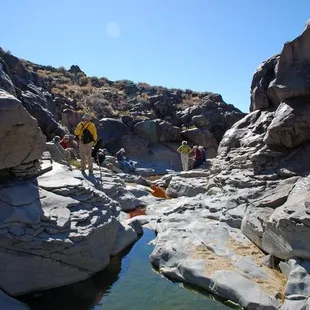 Taking a break at the end of Little Petroglyph Canyon
