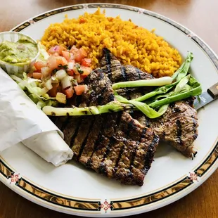 a plate of mexican food