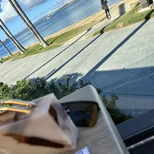 Enclosed patio overlooking the bay