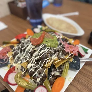 Carne Asada Nachos (asked for the beans on the side)