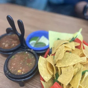 Chips and salsa served while dining in