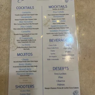 menu