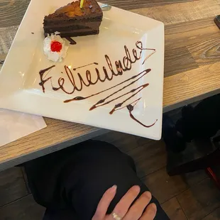 Here's photos of almost all the delicious and reasonably priced lunch specials, and my boss's birthday cake.