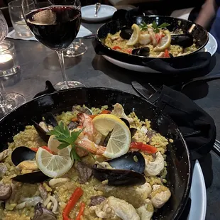 The entree seafood paella is so flavorful every bite is delectable!