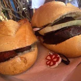 Mintadito de Morcilla and Montadito de Choricito Frito