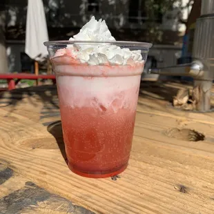 Italian Soda - "Peach Ring" - peach, pomegranate, cream