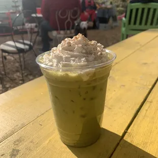 OatmIlk Eggnog Matcha Latte