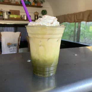 Eggnog Matcha Iced Latte