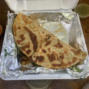 a flatbread in foil