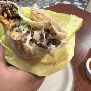 Carne Asada Burrito  My bf rated this a 9/10 the flavor of the meat is very good